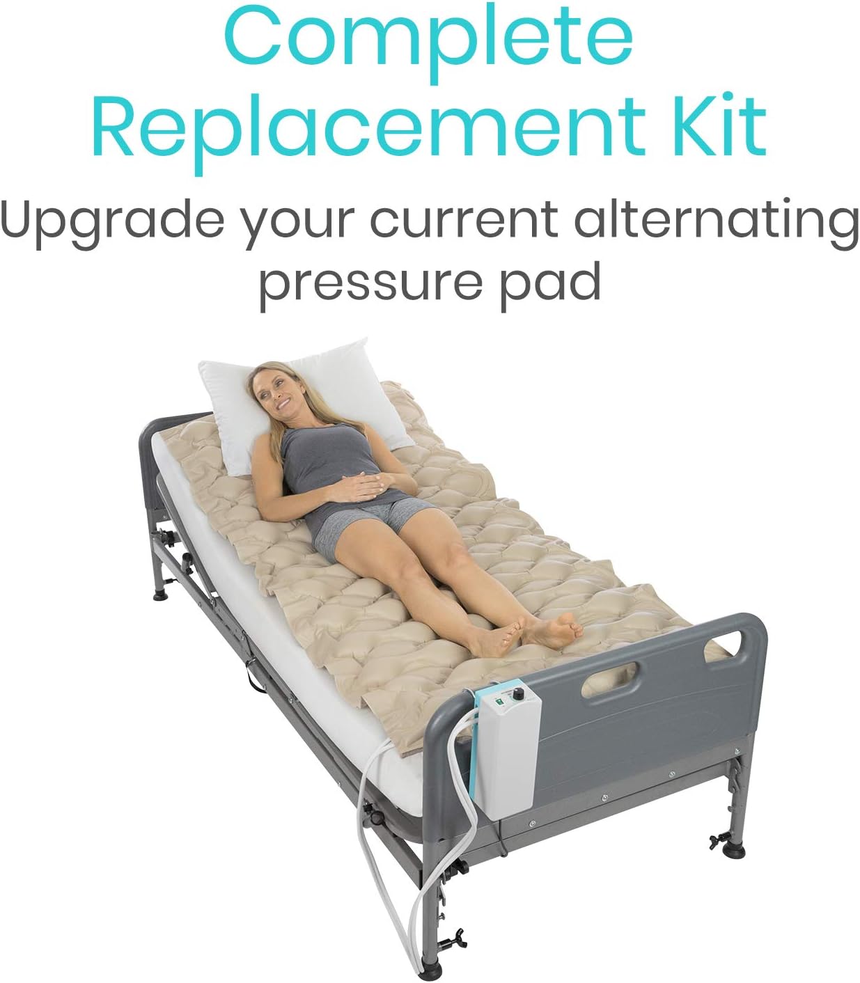 Vive Replacement Alternating Pressure Pad - Inflatable Low Air Loss Mattress Topper for Pressure Ulcer and Sore Relief Treatment - Fits Standard Hospital Bed - For Elderly, Seniors, Bedridden Patients: Health & Personal Care
