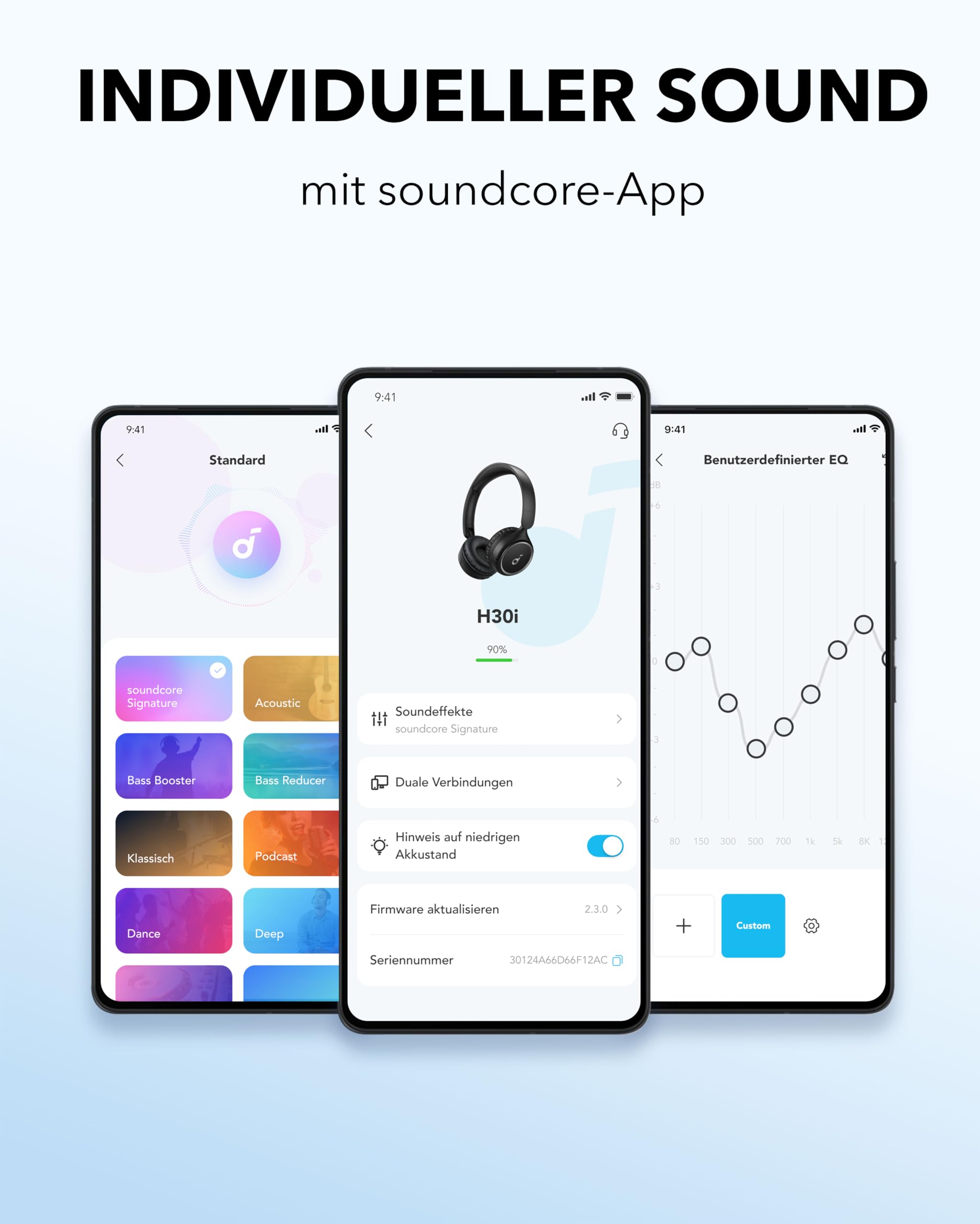 soundcore H30i Kabellose On-Ear Kopfhörer, Faltbares Design, Purer Bass, 70h Wiedergabe, Bluetooth 5.3, Leicht und bequem, App Steuerung, Multipoint-Verbindung 7