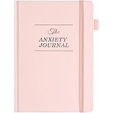 JUBTIC Guided Anxiety Journal – Guided CBT Journal with Prompts for Self Care & Stress Relief, Cognitive Behavioral Therapy Mental Health Journal – Wellness Gifts for Women Men(A5 Pink)