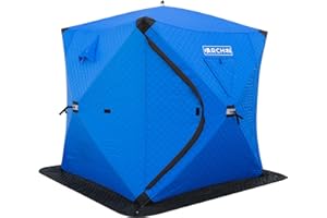 DARCHEN Insulated 3-Layer Ice Fishing Tent for 3-4 Persons - Thermal Ice Fishing Shanty with Insulated Layer