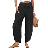 ANRABESS Womens Wide Leg Palazzo Capri Pants 2026 Summer Casual Loose High Waisted Lounge Flowy Cropped Beach Work Trousers