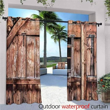 Amazon Com Trelemek Rustic Outdoor Curtain Panel For Patio