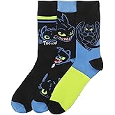 Bioworld How To Train Your Dragon Toothless Character Art Men's Casual Crew Socks