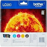 Brother LC980 Black Cyan Magenta Yellow Ink Cartridge Multi-Pack Standard Yield view 1