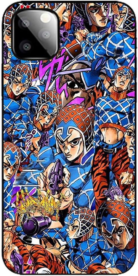 SHCASEA Jojo's Bizarre Adventure Case For Iphone,iphone 11 Pro Tempered Glass Hard Shell,protective Cover For Anime Fans,guido Mista-b Iphone X