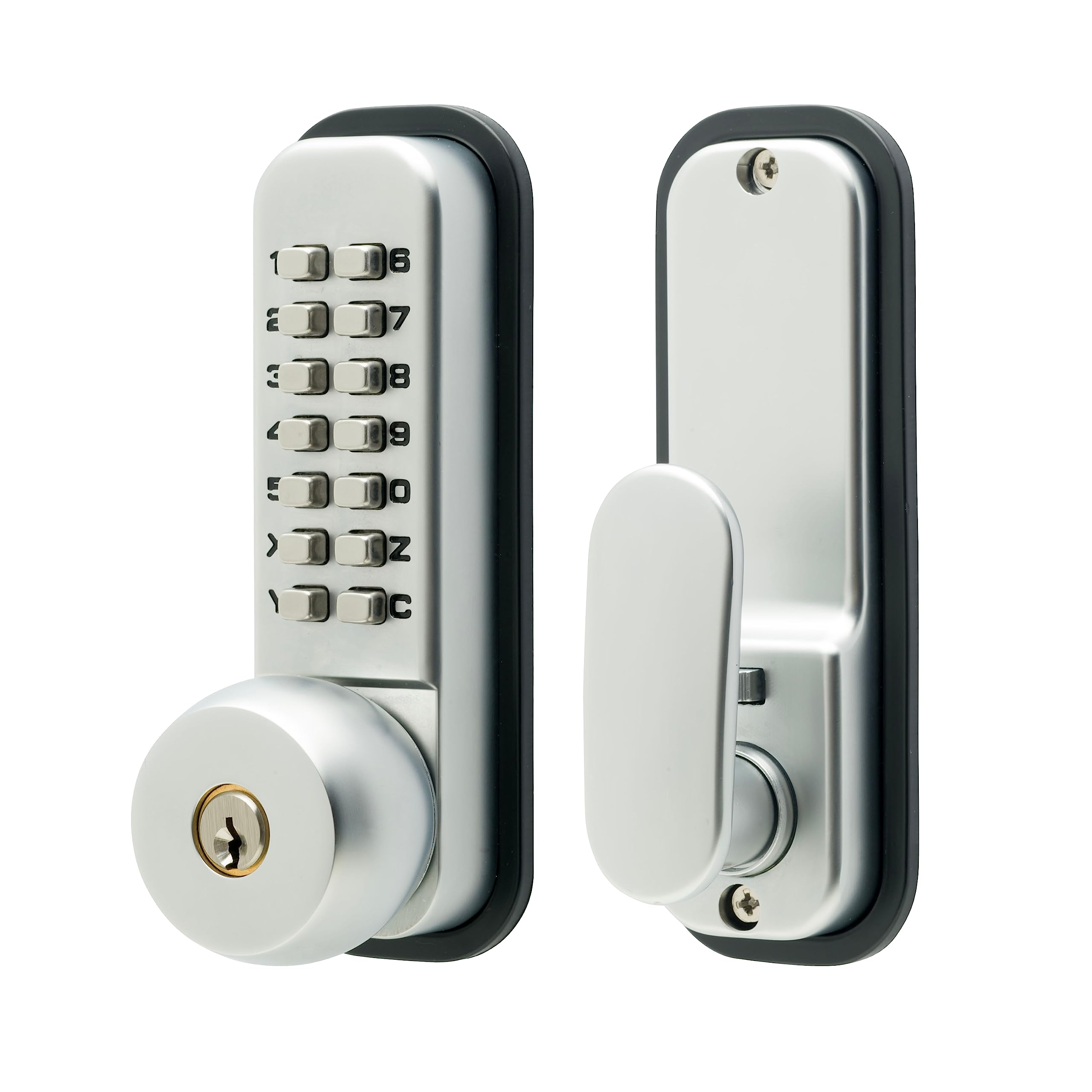Sterling S2240 Digital Door with 14Push Button and Hold Back Function with Key Over Ride Satin Chrome