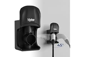VIPTOO EV Charger Holder Wall Mount - SAE J1772 Holder with 5-Level Adjustable Rotation (0°-180°), EV Charger Control Holder & Cable Organizer for All J1772 EVS