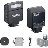 GODOX iM22 Mini Flash, Portable Mini Camera Flash, Built in Lithium Battery | 440 Full Power Flashes, Built in Battery, 5 Power Level, Single Contact Hot Shoe, for Canon Nikon Sony Fuji Panasonic Olympus