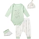 Disney Mickey Mouse Baby Boys Clothing Outfit Set Bodysuit with Booties, Hat, and Pants 4 Piece Set for Infant