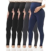 Buttergene 5 Pack Women's Creamlush Maternity Leggings Maternity Yoga Pants Pregnancy Leggings Maternity Clothes