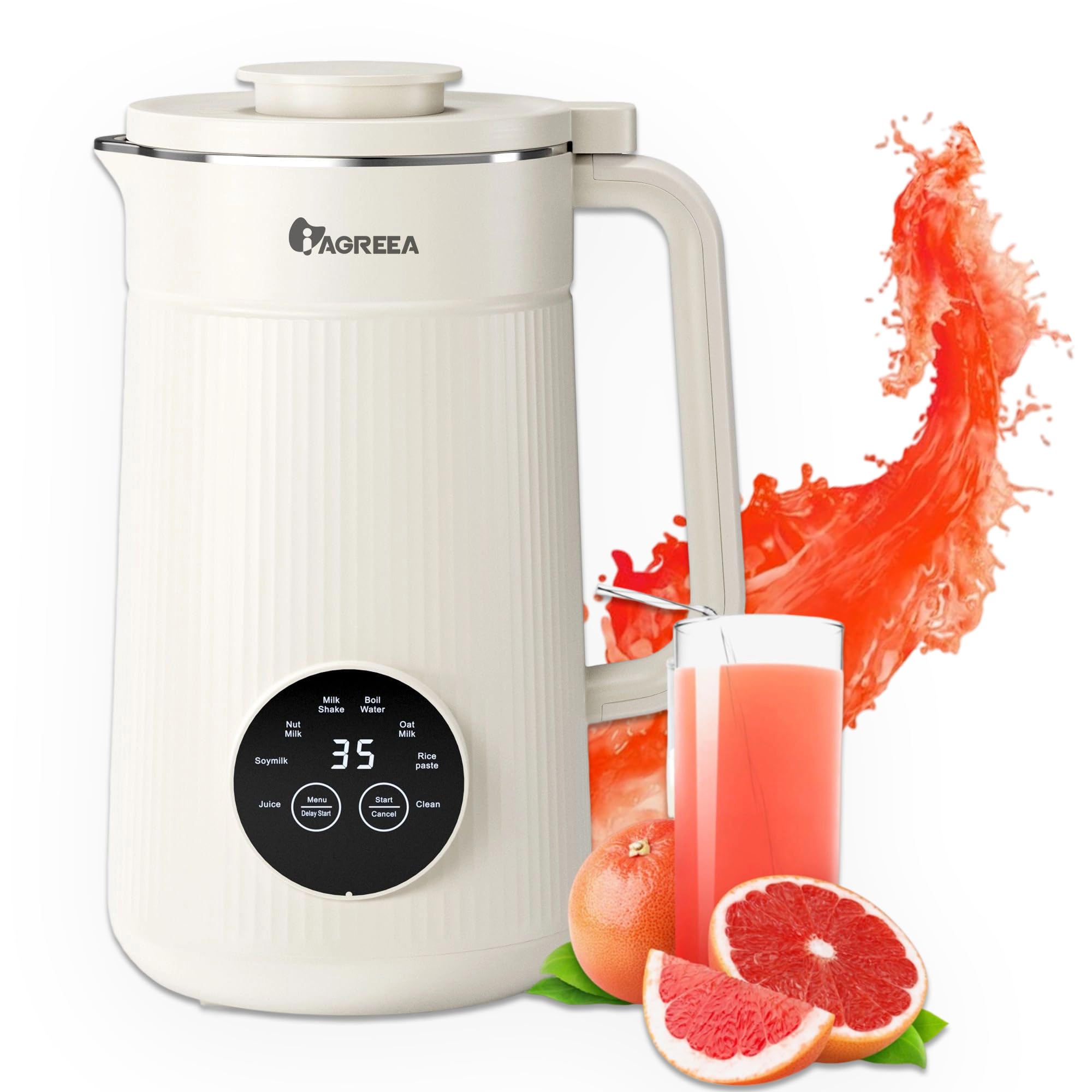Photo 1 of IAGREEA Automatic Nut Milk Maker Machine, 35 oz Homemade Almond, Oat, Soy, Plant-Based Milk and Dairy Free Beverages, Almond Maker with 2 Hours Heat Preservation,10 Blade, Keep Warm Countertop Blender