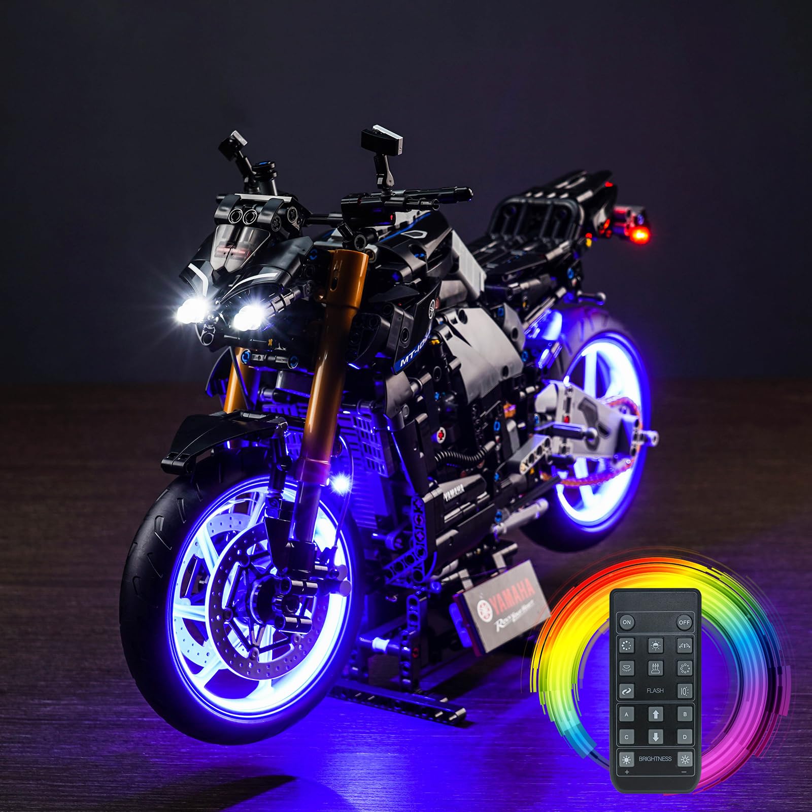 Led Light Kit for Lego Yamaha MT-10 SP Motorbike, Led Lighting Set for Lego 42159 Technic Yamaha MT-10 SP Motorbike - Not Include Models, Just Light Kit (Remote Control Version) — image 1