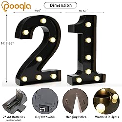 Pooqla Decorative Led Light Up Number