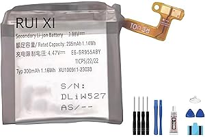RUI XI Battery compatible For Samsung Galaxy Watch 6 Classic 42mm SM-R950 Smart Watch 295mAh 3.88V EB-BR955ABY Battery