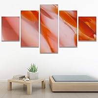 SIGNWIN 5 Panel Canvas Wall Art Modern Art Abstract Brushstroke Closeup Expressionism Expressive Modern Multicolor Oil Painting for Home Decorations Ready to Hang - 60