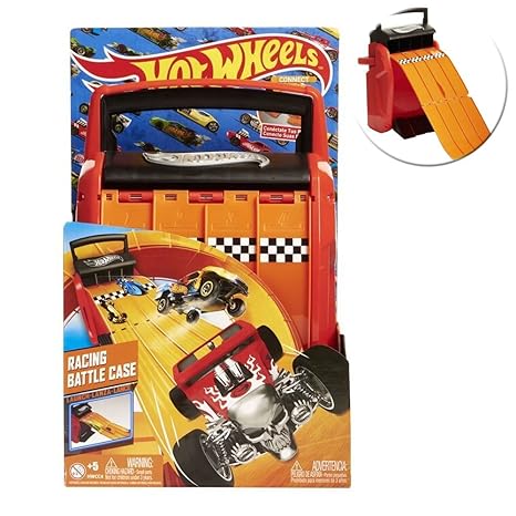 Sablon HWCC4 - Hot Wheels vierspurige Rennstrecke im Aufbewahrungskoffer, Platz für bis zu 20 Autos