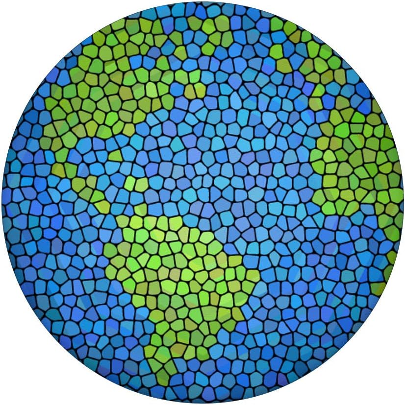 Stained Glass Planet Earth World Globe Map (Green, Blue) PopSockets Grip and Stand for Phones and Tablets - Image 4