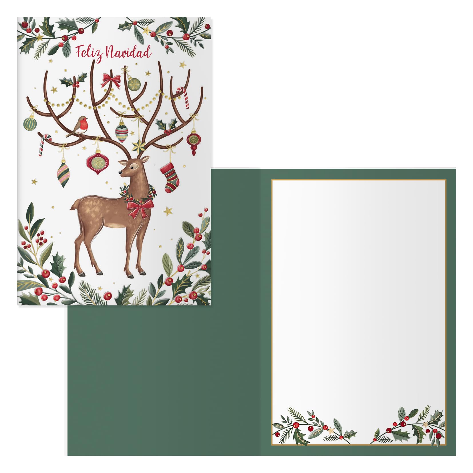 DOHE - Christmas Greeting Cards - Pack of 6 - Size: 11.5 x 17 cm (closed) - Includes envelope to store the card - Model Reno — image 1