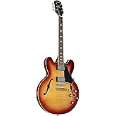 Epiphone ES335 Figured Top Semi Hollowbody, Raspberry Tea Burst