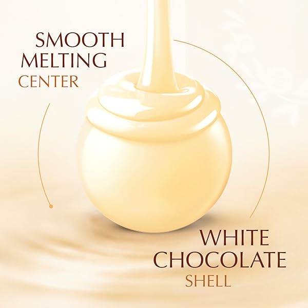 LINDT LINDOR WHITE CHOCOLATE CANDY TRUFFLES, WHITE CHOCOLATE WITH SMOOTH, MELTING TRUFFLE CENTER, 5.1 OZ. BAG
