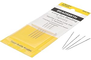 The Beadsmith Long Eyes Beading Needles, Size 28, 4 Needles per Card, European Quality, Use with Tapestry and Cross Stitch, The Blunt Tips Will not fray Threads as They Pass!