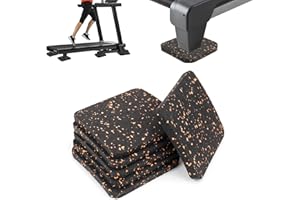 Powrocket Treadmill Mat,6 Pack Anti-Vibration Shock Absorbing Exercise Equipment Mat with High Density Rubber,Protective Anti