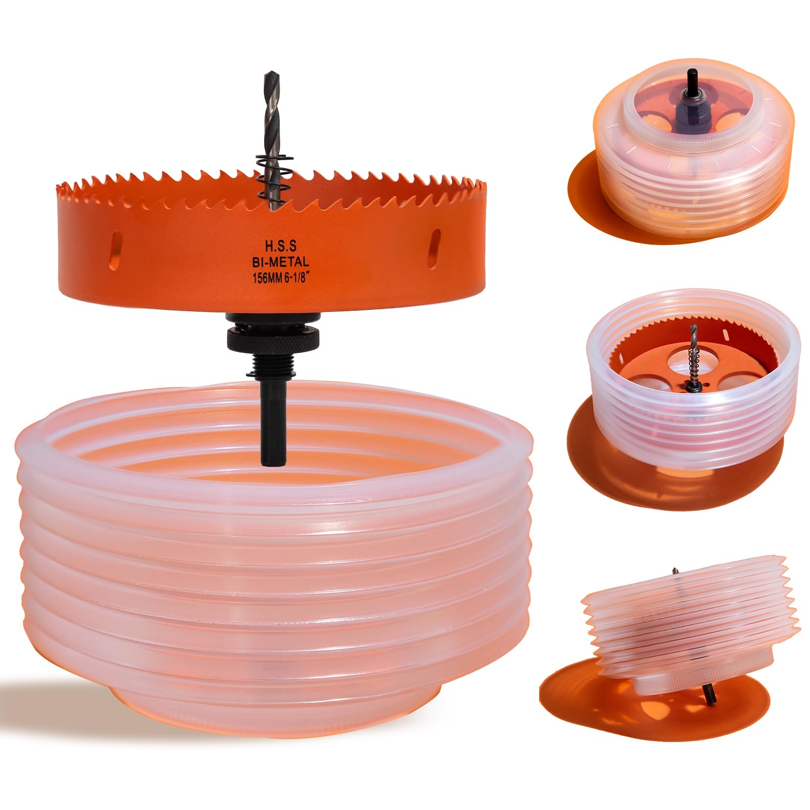 Photo 1 of VIKITON 6-1/8 Hole Saw for Recessed Lights, 6.1 Inch Hole Cutter with Dust Bowl Catcher for Led Recessed Lighting 6 Inch and Wood Metal Drywall, Bi-Metal Construction