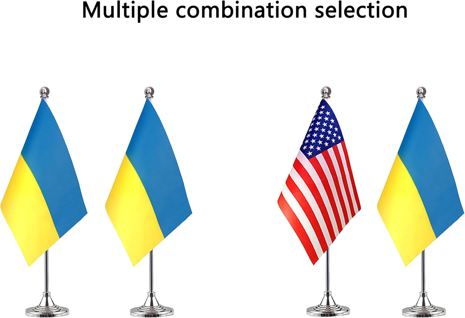 WEITBF Ukraine Desk Flag Small Mini Ukrainian Office Table Flag with Stand Base,Ukrainian Themed Party Decorations Celebration Event,2 Pack: Garden & Outdoor