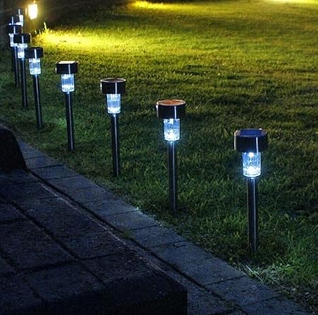 Preyank Solar 10 X Solar Led Light For Path Garden Outdoor Landscape Yard Cool White Lamp