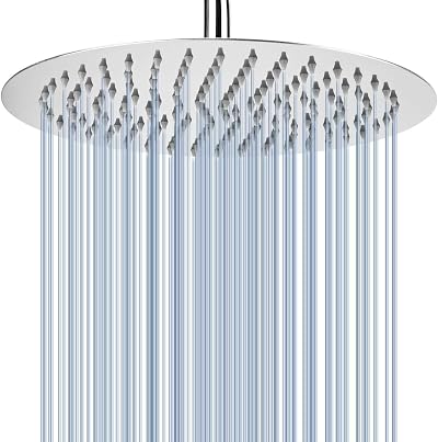 Voolan 12 Inch Rain Shower Head 304 Stainless Steel Chrome High Pressure