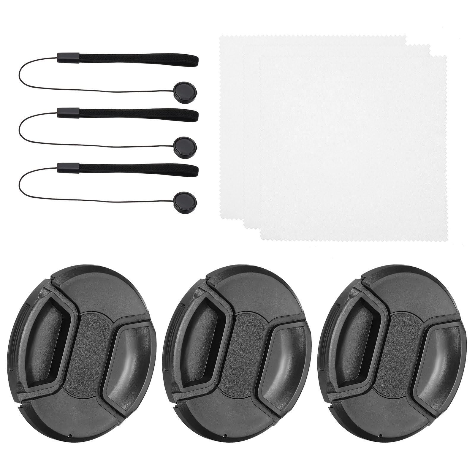 PATIKIL 77mm Lens Cap Set, 3Pack Center Pinch Snap Camera Lens Cover for Front Len Suitable for 77mm Thread Universal DSLR Lenses for Nikon, for Fujifilm, for Pentax, for Leica