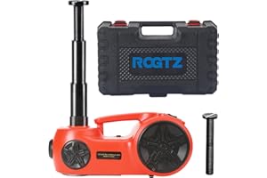 ROGTZ Upgraded Electric Car Jack Kit 5 Tons Floor Jacks Hydraulic and Tire Air Flator Lift Range: 5.9-20.8 Inch, Car Lifter for Vehicle Roadside Emergency Tire Repair Kit (Jack Only, Red)