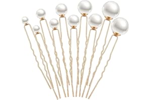 16 Pieces Wedding Pearl Hair Pins Bridal Hair Pearls U Shape Pearl Bobby Pins for Bride Bridesmaid Women Girls Gold