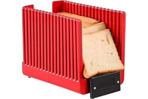 GEEDEL Bread Slicer for Homemade Bread Loaf Bagels, Bread Slicing Guide Easy to Clean Flodable and Campact Bread Cutter without BPA