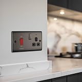 BG Electrical 45A Cooker Switch Socket Nexus Metal Black Nickel Double Pole LED view 7