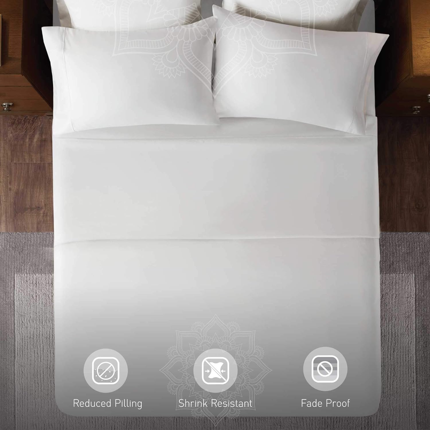 1000 Thread Count Natural White California King Sheet Sets Deep Pocket | Sateen Soft Cotton Grown in India, 4 Piece Bed Sheets - Fitted, Flat & 2 Pillow Cases - Stretch Up to 20 Inches Mattress: Kitchen & Dining