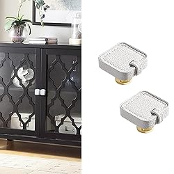 CcHhyyt 2 Pack Leather Cabinet Knobs Hand-Stitch