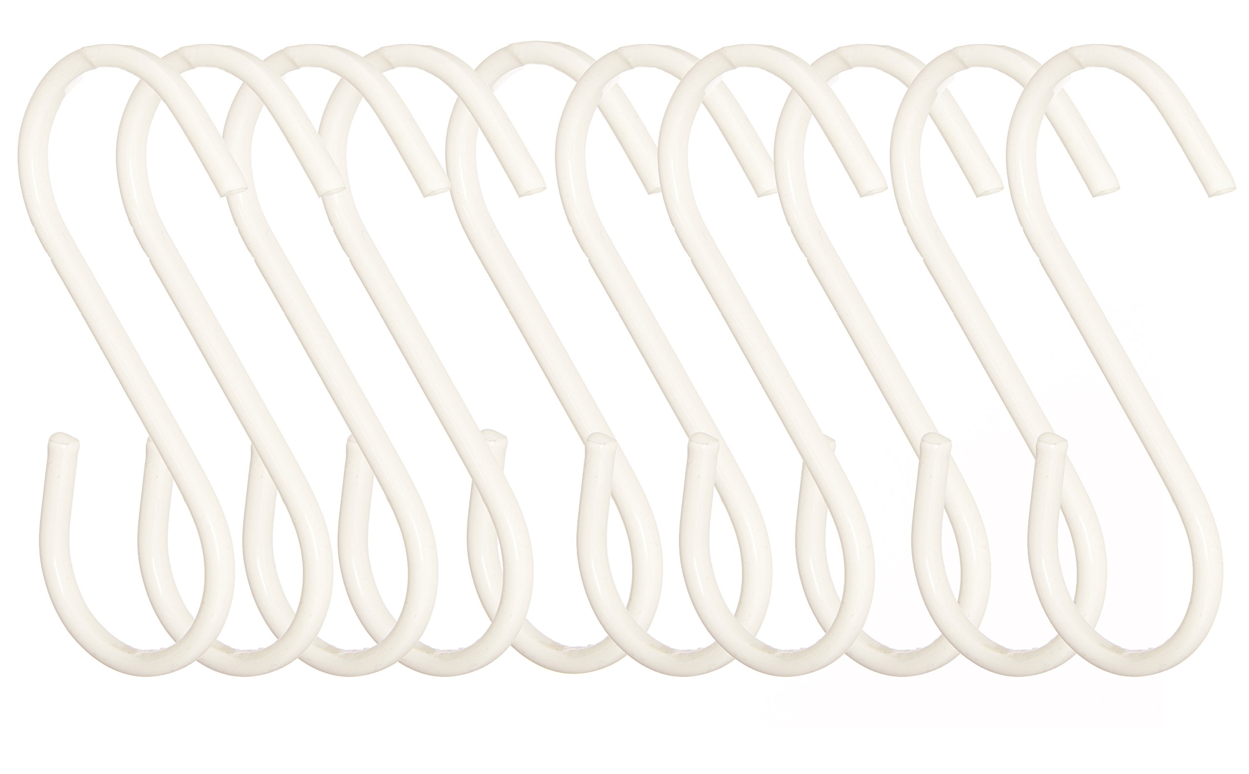 Premier Housewares Set of 10 Sorello Hanging Hooks, Iron, White, 1 x 5 x 8 cm