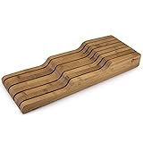 Zenware Bamboo In-Drawer Knife Block Stand Holder