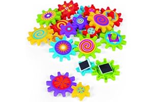 Fun Express Magnetic Gear Building Toys 22 Pieces - Educational STEM Learning Toys for Kids Ages 4-8 | Spinning Gears for Refrigerator Magnets & Whiteboard | Multicolor Engineering Science Kit Set