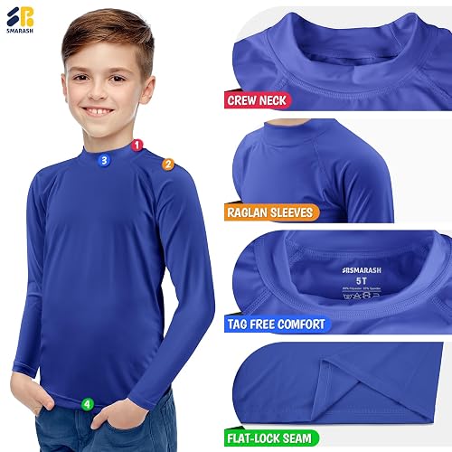 thumbnail image 2 of Vapor Apparel Youth Upf 50+ Uv Sun Protection Solar Long Sleeve Rash Guard Swim Shirt Water Blue X Large 2 of 13