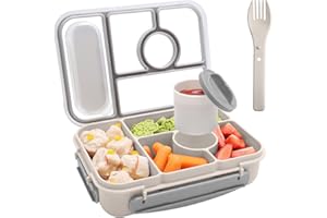 Amathley Bento Box Adult Lunch Box,Lunch Box Kids,Lunch containers for Adults/Kids/Toddler,5 Compartments bento Lunch Box for