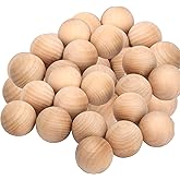 YUENPUN 50 Pack 1-1/2 Inch Wooden Round Ball, Natural Unfinished Wooden Balls, Smooth Durable Wood Balls for Crafts and DIY Projects
