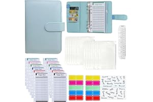 A6 PU Leather Notebook Binder With Cash Envelope System, 12 Envelopes, Passbook Manager, Budget and Savings Organizer