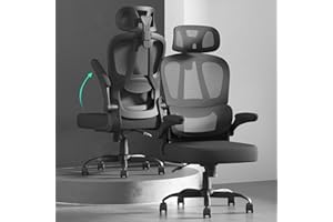ubmi Office Chair, Ergonomic Office Chair, Mesh Desk Chair for Adults, Computer Chair with Adjustable Headrest & Flip-up Armr