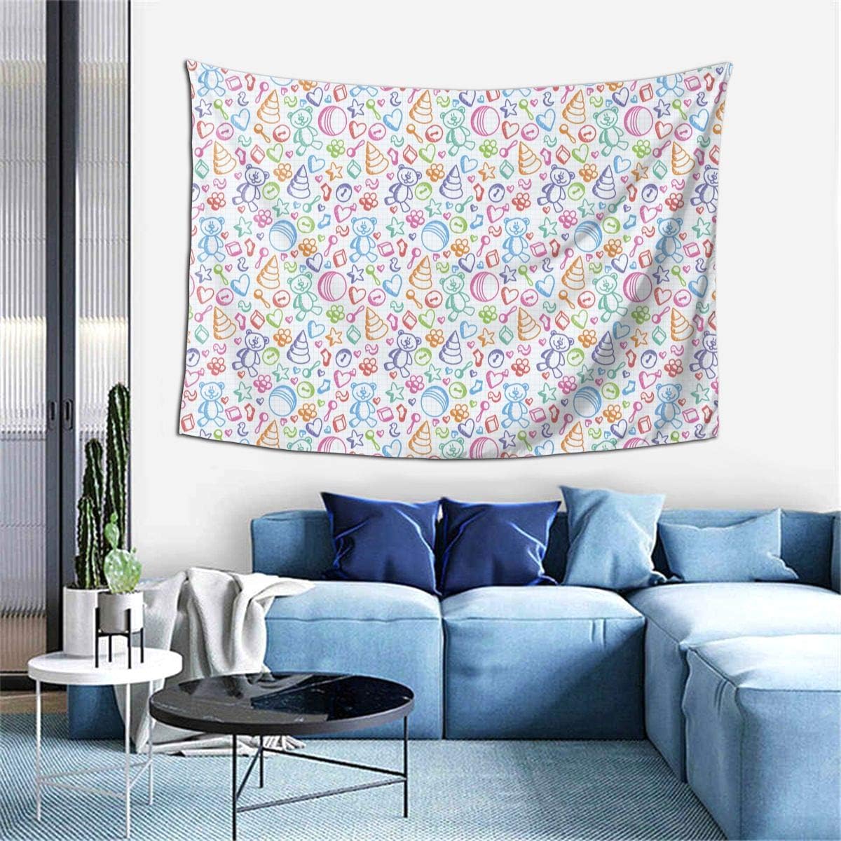 Cartoon Background Original Tapestries For Bedroom Aesthetic For Roomhanging Decor 60x40in Amazonca Home Kitchen