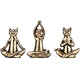 Smadeer Yoga Cat Statues for Home Decor Accents,Yoga Pose Figurine for Zen Spiritual Bedroom Living Room Office Table Desk Modern Boho Decoration,Meditation Shelf Decor Accents Antique Bronze Gift