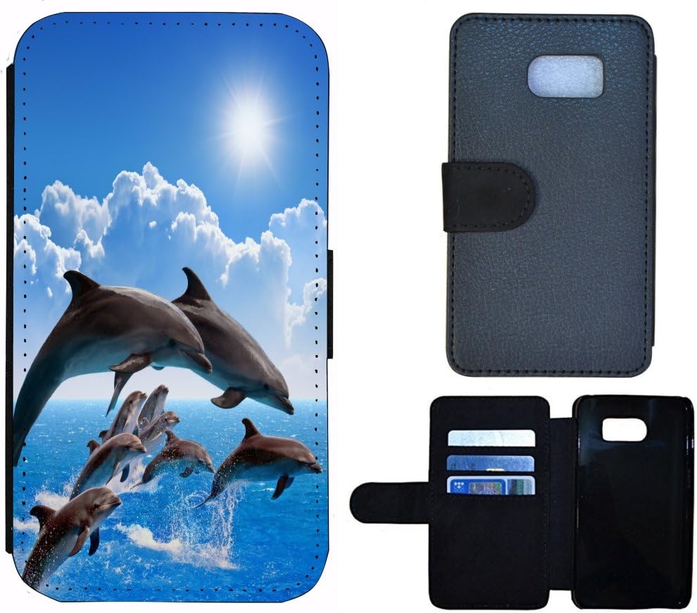 Flip Case Mobile Phone Case Cover For Samsung Galaxy S7 G930 °F 1297 Dolphin Dolphins Blue/Grey)