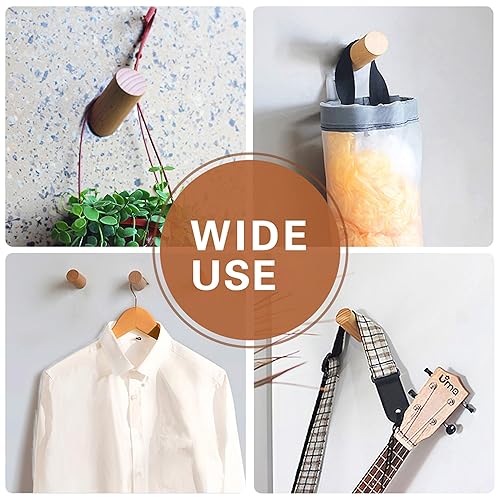 Felidio Wood Wall Hooks, Pack Coat Hooks Mounted Rustic Wooden