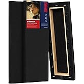 Stretched Canvas for Painting 4x12 Inch (3Pack) - 100% Cotton Triple Primed White Artist Canvas Boards, Blank for Acrylic, Oil, Watercolor - Professional Art Supplies